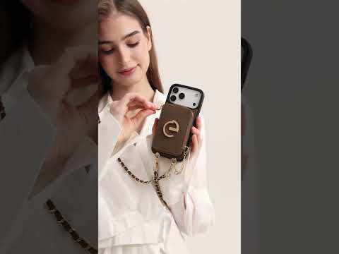 Allure Chain Series- Lanyard Magnetic Wallet Phone Case with Finger Holder - iPhone 17 Pro Max