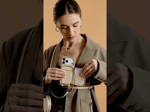 Original Design Set- Detachable Wireless Charging Crossbody Wallet Phone Case Round Pouch Set