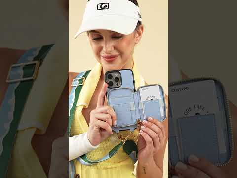 Original Design Set- Bicolor Webbing Crossbody Phone Case With Round Pouch Set