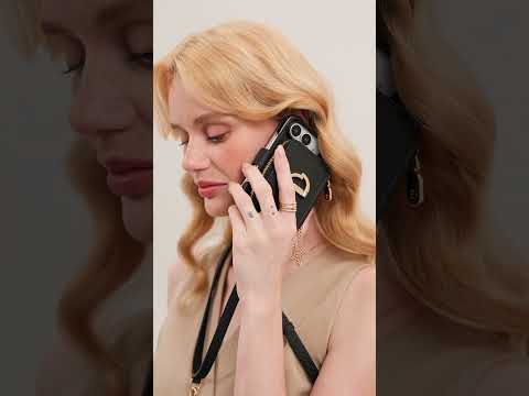オリジナルデザインセット - 取り外し可能なワイヤレス充電対応クロスボディウォレット型スマホケース＆ラウンドポーチセット