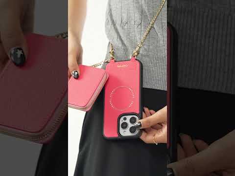 Slim Metal Chain- Removable Magnetic Phone Purse Case with Shoulder Strap