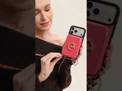 Allure Chain Series- Lanyard Magnetic Wallet Phone Case with Finger Holder - iPhone 13 Pro