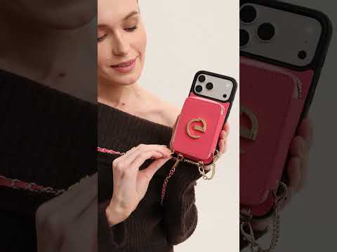 Allure Chain Series- Lanyard Magnetic Wallet Phone Case with Finger Holder - iPhone 17 Pro Max