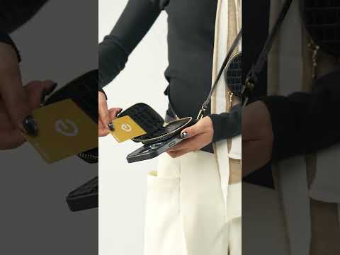 クロコダイルクラフトセット - 取り外し可能なワイヤレス充電クロスボディウォレット電話ケースラウンドポーチセット