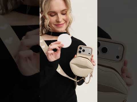 ルトリー・キス ― マグネット式リップポーチ付き iPhone クロスボディケース