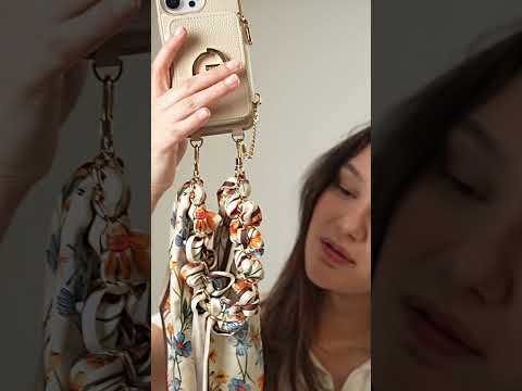 Silk Flair Set- Lychee Wrist Strap Wireless Charging Phone Case with Card Holder & Stand