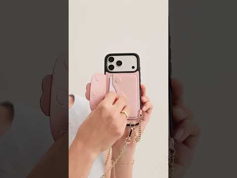 Delicate Metal Chain- Slim Wallet Phone Case with Crossbody Chain