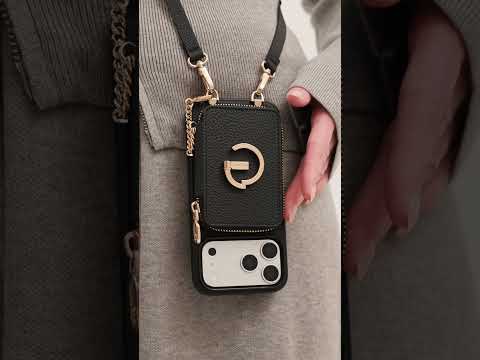 オリジナルデザインセット - 旅行用取り外し可能なMagsafeクロスボディウォレット電話ケースセット
