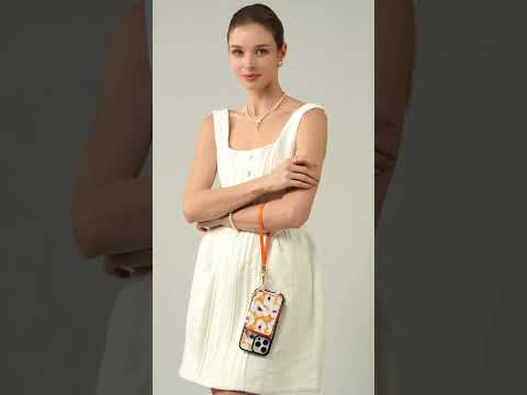 Katie O'Shea - iPhone用ストラップ付きフラワーテーママグネットウォレットケース