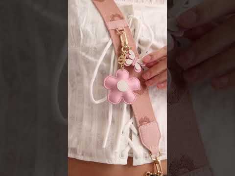ブルームパル - スリムウォレットスマホケース（ストラップ＆フラワーチャーム付き）