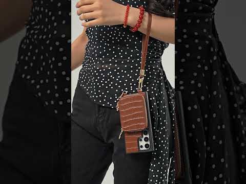 Crocodile Craft Set- Samsung Galaxy Strap Magsafe Compatible Phone Wallet Case with Circle Pouch