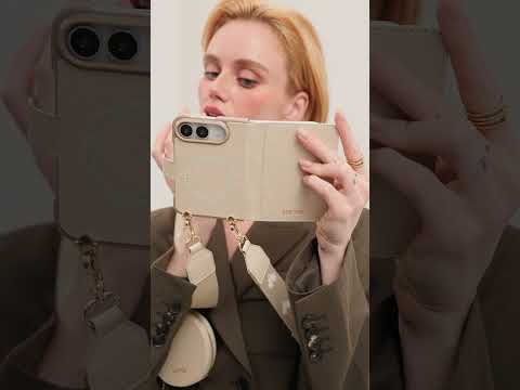 オリジナルデザインセット - ワイヤレス充電ウェビングクロスボディ電話ケースラウンドポーチセット
