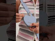 Blue Sweet heart pouch with zipper for everyday use
