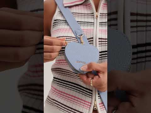 Blue Sweet heart pouch with zipper for everyday use