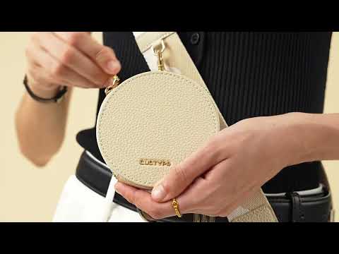 ユニークなデザインセット - バイカラーウェビングワイヤレス充電クロスボディ電話ケースラウンドポーチセット