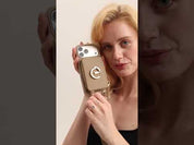 フラワー・ハッシュー製クロスボディスマホケース（ウォレット＆スタンド付き）