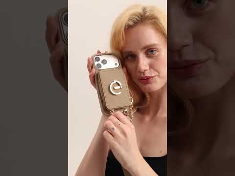 フラワー・ハッシュー製クロスボディスマホケース（ウォレット＆スタンド付き）