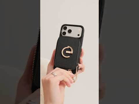 クロスボディiPhoneケース｜マグネットウォレット＆メタルチェーン付き