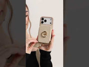 フラワー・ハッシュー製クロスボディスマホケース（ウォレット＆スタンド付き）