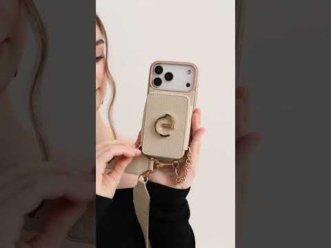 フラワー・ハッシュー製クロスボディスマホケース（ウォレット＆スタンド付き）