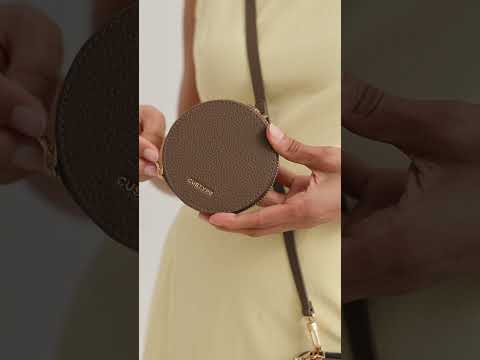 オリジナルデザインセット - 取り外し可能なワイヤレス充電対応クロスボディウォレット型スマホケース＆ラウンドポーチセット