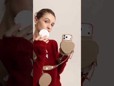 iPhone 13 ケース（マグネット式ハートポーチ＆ウェビングクロスボディ