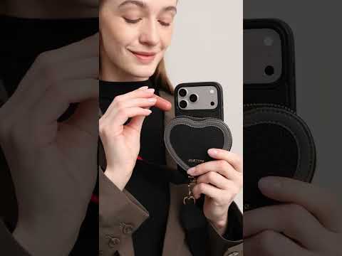 パッチハート - マグネットハートポーチ付きクロスボディiPhoneケース