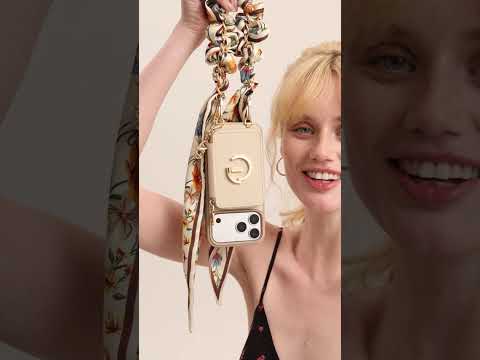 Silk Flair Set- Lychee Wrist Strap Wireless Charging Phone Case with Card Holder & Stand