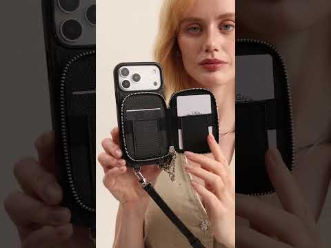 Silver Edge Kit- Magnetic Crossbody E-stand Wallet Case for Walking