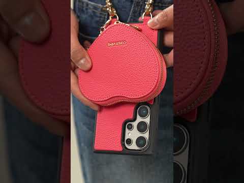 ハートチェーンキット - 取り外し可能なカードオーガナイザー付きSamsung Galaxyクロスボディケース