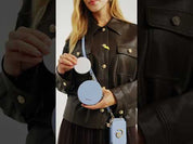 オリジナルデザインセット - 取り外し可能なワイヤレス充電クロスボディウォレット電話ケースラウンドポーチセット