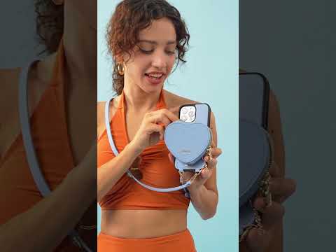 Heart Design Kit- Detachable Wireless Charging Crossbody Wallet Phone Case Pouch Set