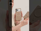 ブルームパル - スリムウォレットスマホケース（ストラップ＆フラワーチャーム付き）