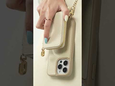 Trendy Chain Series- Magsafe Compatible Wallet Case with Strap for iPhone