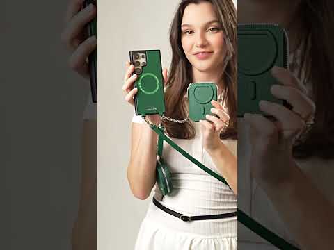 シルバーエッジキット - Samsung Galaxy ストラップ マグネット式ウォレット フォンケース（ラウンド型財布＆キックスタンド付き）