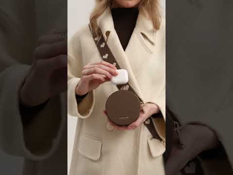 オリジナルデザインセット - ワイヤレス充電ウェビングクロスボディ電話ケースラウンドポーチセット