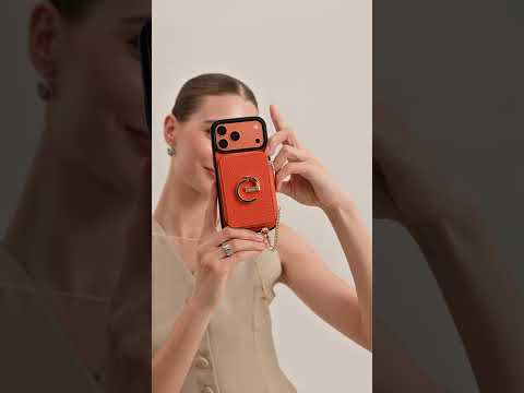 Delicate Metal Chain- iPhone Crossbody Case with Magnetic Card Holder