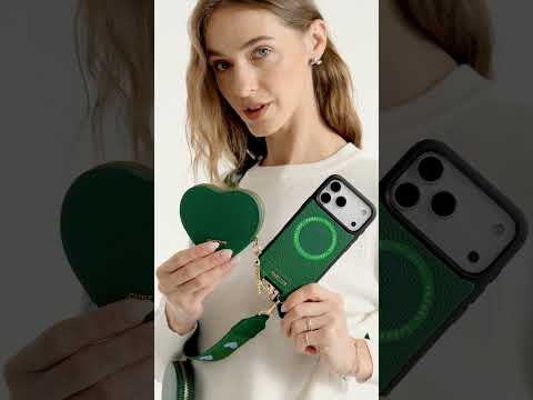 Heart Design Kit- Phone Case with Magnetic Heart Pouch & Webbing Strap