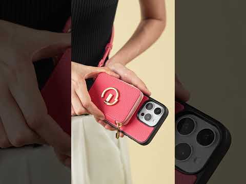 Original Design Set- Detachable Wireless Charging Crossbody Wallet Phone Case Round Pouch Set