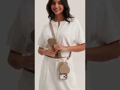 Taupe iPhone 17 Pro Max iPhone wallet case with strap with hands-free for moms