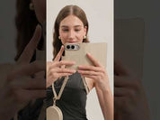 beige MagSafe iPhone Duo Case with Crossbody Strap Pouch