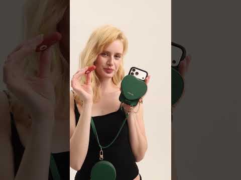 ハートデザインキット – 取り外し可能なハートポーチ付きクロスボディiPhoneケース