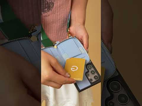 オリジナルデザインセット - Samsung Galaxy ウェビングクロスボディ電話ケース、マグネット式ウォレットラウンドポーチセット