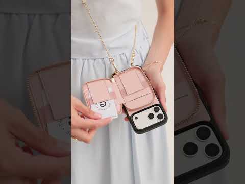 Delicate Metal Chain- iPhone Crossbody Case with Magnetic Card Holder