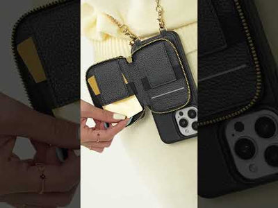 Trendy Chain Series- Magsafe Compatible Wallet Case with Strap for iPhone