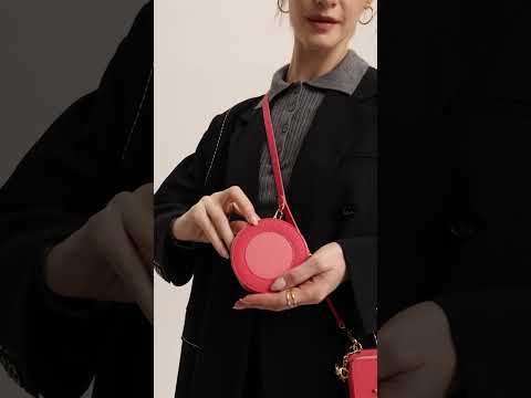 オリジナルデザインセット - 取り外し可能なワイヤレス充電クロスボディウォレット電話ケースラウンドポーチセット