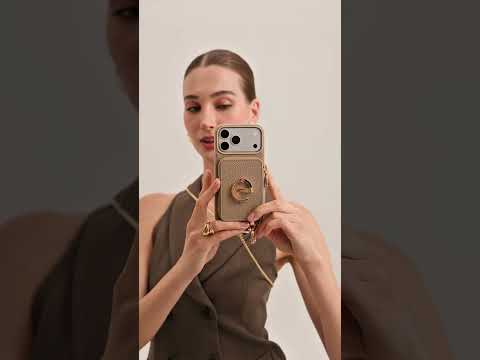 Delicate Metal Chain- iPhone Crossbody Case with Magnetic Card Holder