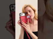 Original Design Set- Crossbody Square Stand Wallet Wireless Charging Phone Case Set