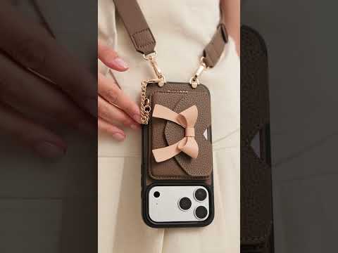 フラッターフロー - ウォレットスマホケース｜ワイドストラップ＆バタフライチャーム付き