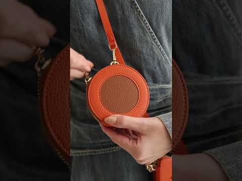 オリジナルデザインセット - 取り外し可能なワイヤレス充電対応クロスボディウォレット型スマホケース＆ラウンドポーチセット